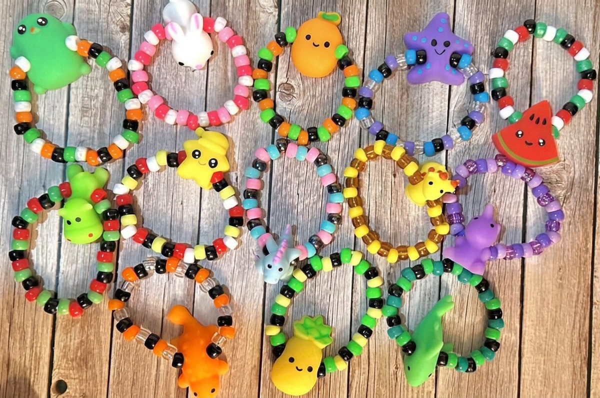 Squishy Animal and Fruit Charm Kandi Bracelets